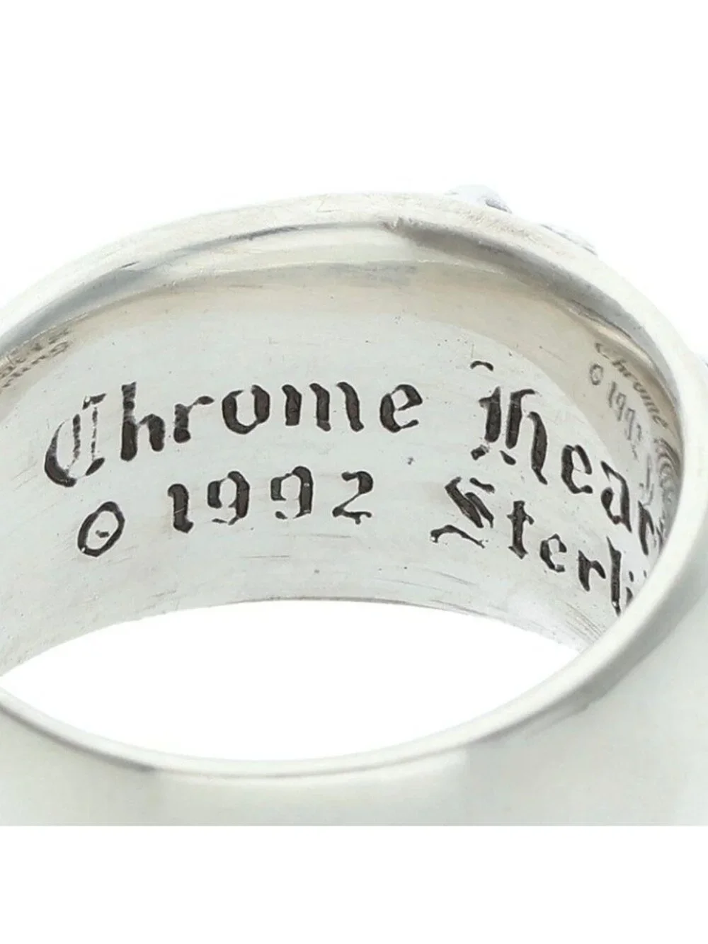 Chrome Hearts Flrl Crs Floral Cross Silver Ring